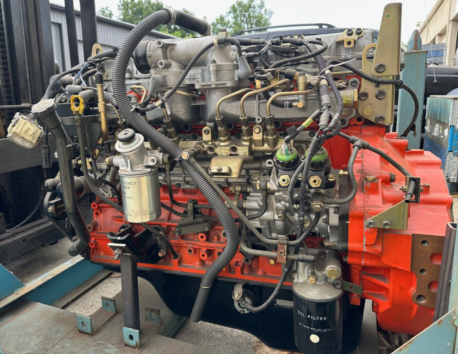 Side view of Isuzu 6HK1XS 7.8L diesel engine – new surplus, untested